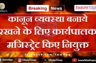 Executive magistrate appointed to maintain law and order in sawai madhopur