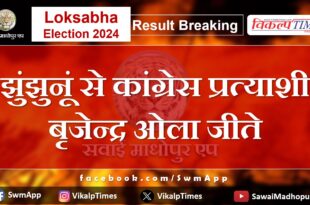 Loksabha Election Result Congress candidate Brijendra Ola wins from Jhunjhunu.
