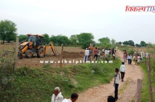 Encroachment removed on both sides of government road in malarna dungar sawai madhopur