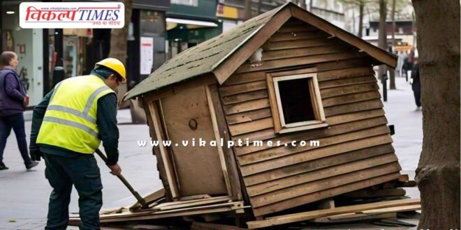 Nagar Parishad removed the cabin built on the footpath in sawai madhopur