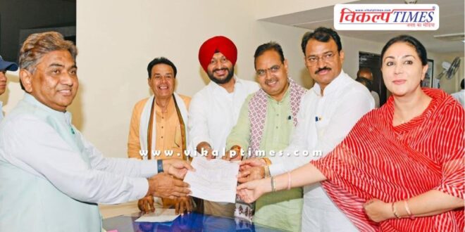 Rajyasabha candidate bjp Ravneet Singh has filed nomination in jaipur
