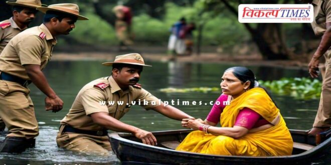 Rescue of a woman who drowned in a pond in sawai madhopur