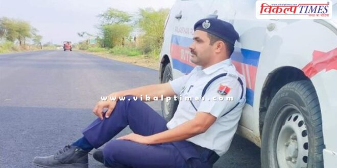 Traffic Police Head constable made to appear in line in sawai madhopur