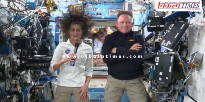 Astronaut Sunita Williams talks to media from the space station