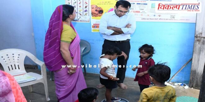 District Collector Sawai Madhopur inspected Anganwadi center