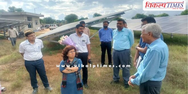Electricity being generated from solar power plant in jhotwada jaipur