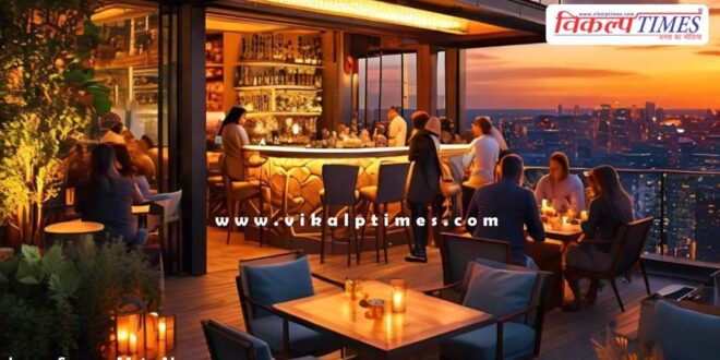 Fire department rooftop bar-restaurant in kota