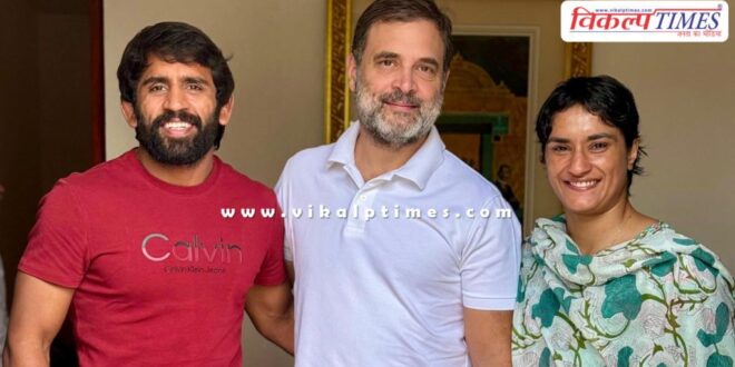 Vinesh Phogat and Bajrang Punia meet Rahul Gandhi Haryana Election