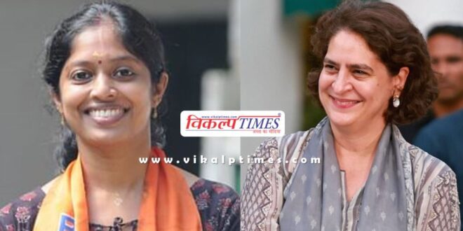 Who is contesting elections against Priyanka Gandhi Navya Haridas