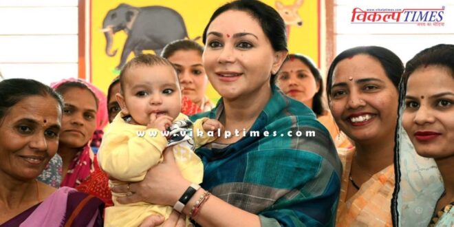 Diya Kumari did surprise inspection of Anganwadi in Jaipur