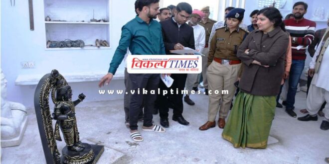 Collector and SP saw the sculpture of Bamboo Torda village Sawai Madhopur