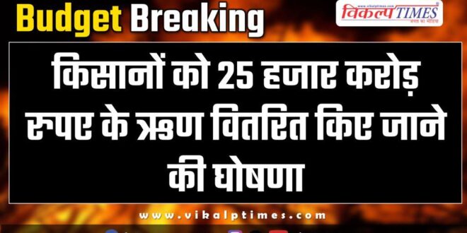 Announcement of distribution of loans worth Rs 25 thousand crore to farmers in Rajasthan