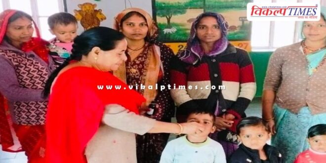 Iron supplements given to pregnant women and children to protect them from anemia in sawai madhopur