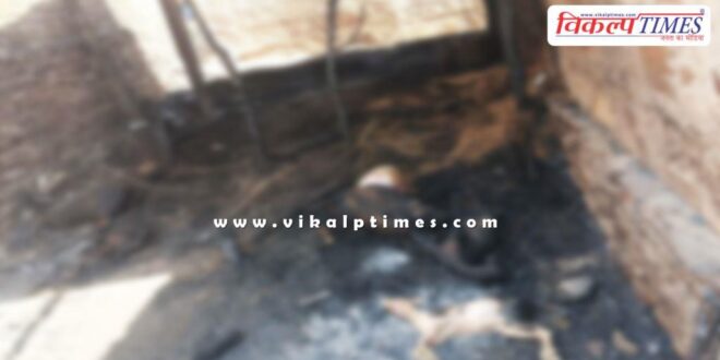 Fire in a hut in shivar sawai madhopur