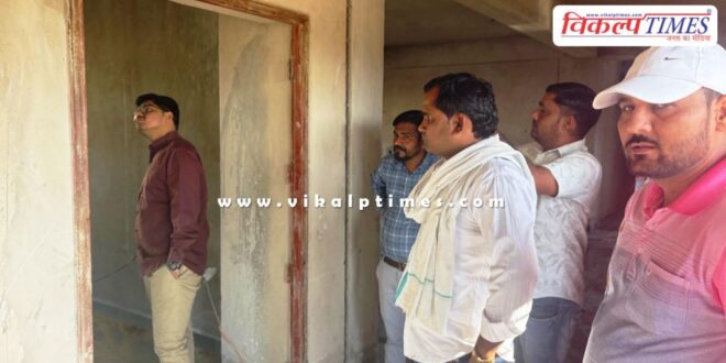 Sawai Madhopur Zila Parishad CEO Gaurav Budania inspected the hostel construction work in bamanwas