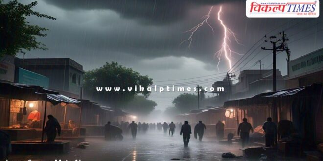 The temperature dropped due to heavy rain and thunderstorm in sawai madhopur