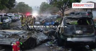 A plane crashes in a residential area in America