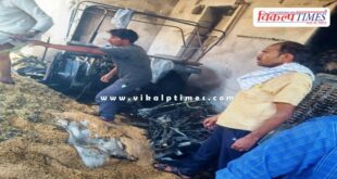 Fire broke out in the house due to electric sparking in barnala sawai madhopur