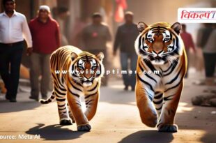 Tiger and tigress movement in population area in Sawai Madhopur