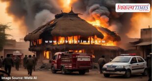 A house caught fire in Batoada Sawai Madhopur