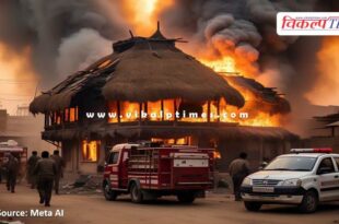 A house caught fire in Batoada Sawai Madhopur
