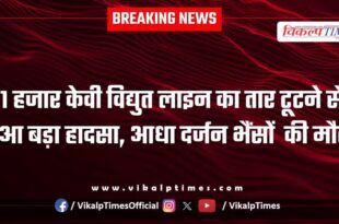 A major accident occurred due to breaking of 11 thousand KV power line wire in malarna dungar