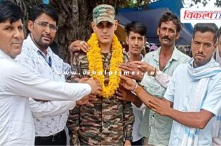 The soldier was given a grand welcome when he came to the village for the first time as a soldier in bonli