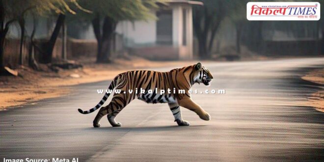 Tiger movement in Sherpur helipad area in sawai madhopur