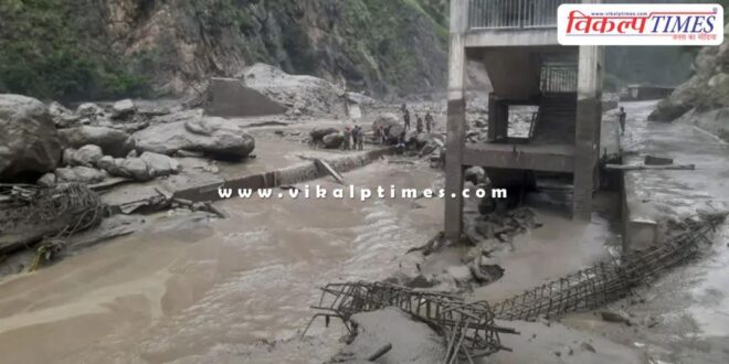 The bridge connecting Nepal and China was washed away in the flood