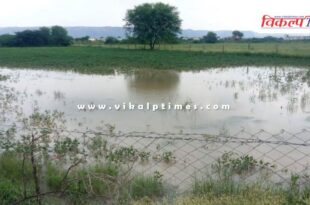 Fields were filled with water, villagers demanded that the water be drained to the canal in sawai madhopur
