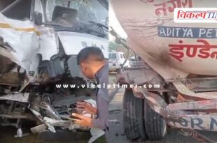 A truck collided with an LPG gas tanker while going from Gujarat to Delhi