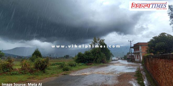 Continuous rain in the bonli Sawai madhopur