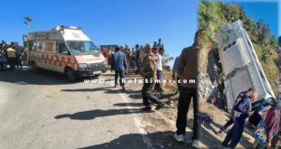 Bus carrying pilgrims returning from temple falls into ditch in uttarakhand
