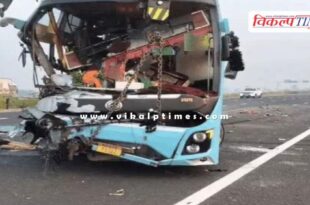 Sleeper Bus Accident in kethun Delhi Mumbai Express Way Kota