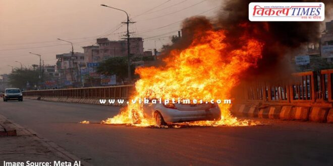 Car fire incident in kota 26 Dec 25