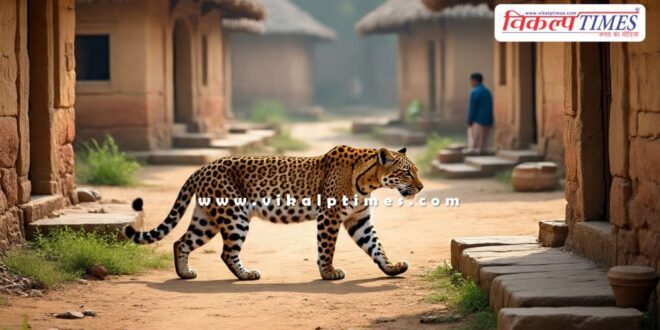 Leopard movement again in the old city of Sawai Madhopur