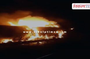 Major accident in Jodhpur, two trucks collide and catch fire