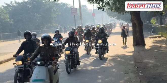 Message of safe traffic given through bike rally in sawai madhopur