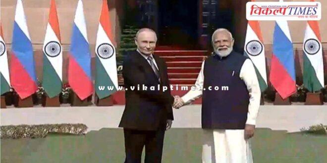 President Putin arrives at Hyderabad House