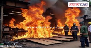 Fire broke out in a closed shop near Kotdi intersection in kota