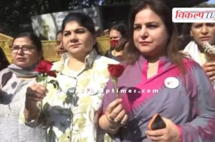 Congress women workers were stopped by the police while trying to give roses to Om Birla