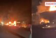 Tragic accident in Churu, fire breaks out after Bolero-dumper accident