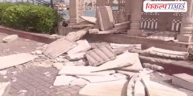 Storm and rain wreak havoc in Kota umbrella collapses at Seven Wonders