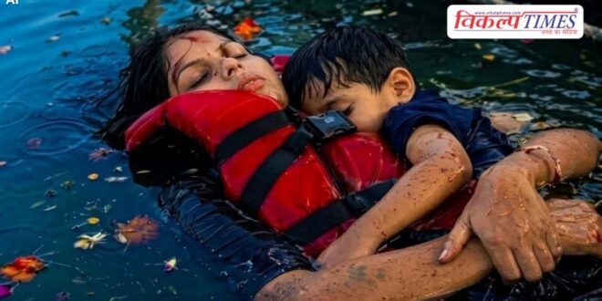 The most painful picture after the Jabalpur accident, A mother was found holding her 4-year-old son.
