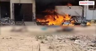 Massive fire at a firecracker factory in Jaipur
