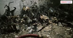 incident of fire in a five-story residential building in Tughlakabad Extension, Govindpuri, Delhi